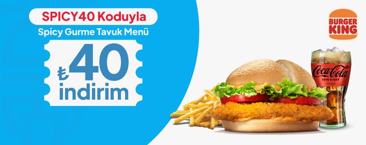 Spicy Gurme Tavuk Menü 40 TL İndirim kampanya görseli