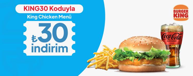 King Chicken Menü 30 TL İndirim kampanya görseli