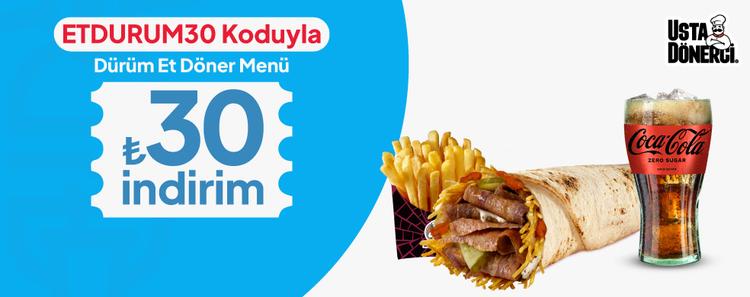 Dürüm Et Döner Menü 30 TL İndirim kampanya görseli