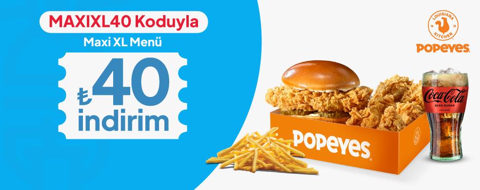 Maxi XL Menü 40 TL İndirim kampanya görseli