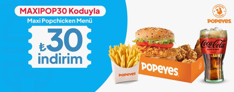 Maxi Popchicken Menü 30 TL İndirimli kampanya görseli