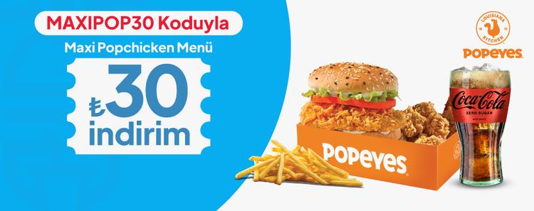 Maxi Popchicken Menü 30 TL İndirimli kampanya görseli