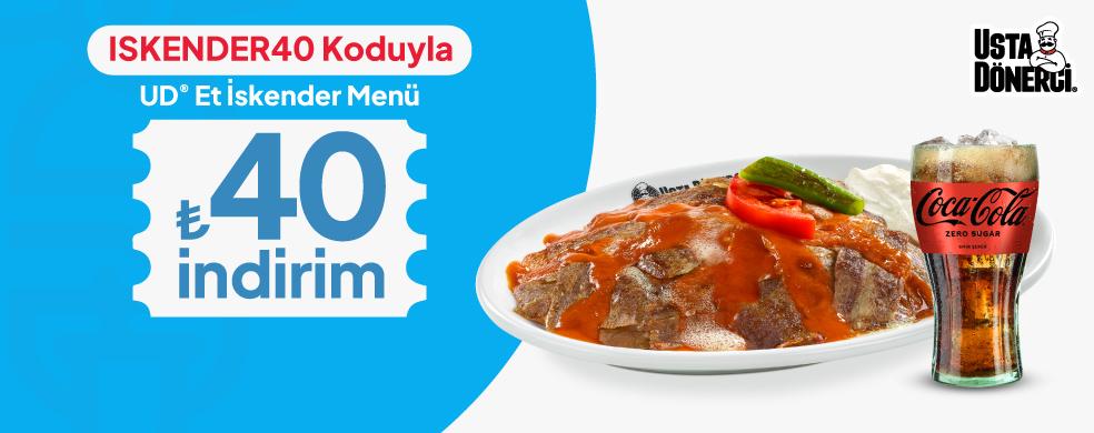 UD® Et İskender Menü 40 TL İndirim kampanya görseli