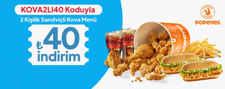 2 Kişilik Sandviçli Kova Menü 40 TL İndirim kampanya görseli