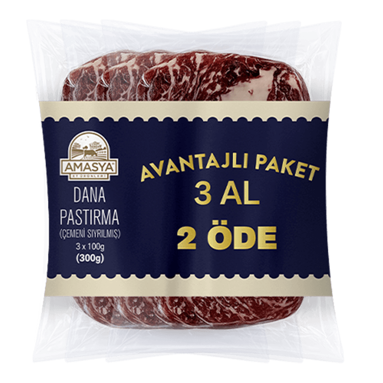 Gurme Dana Pastırma Çemensiz 3 Al 2 Öde 3x100 gr.