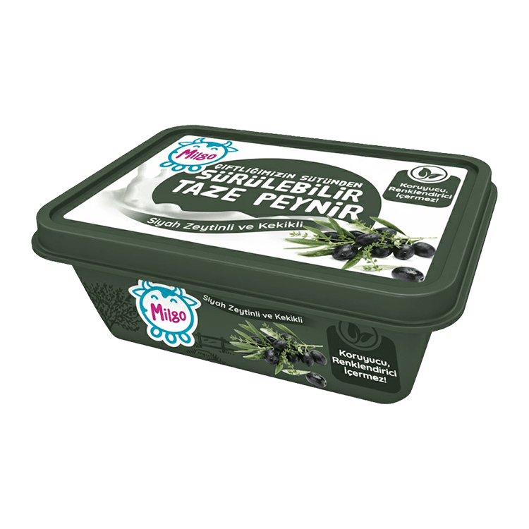 Milgo Sürülebilir Taze Peynir Siyah Zeytinli&Kekikli (180 G)
