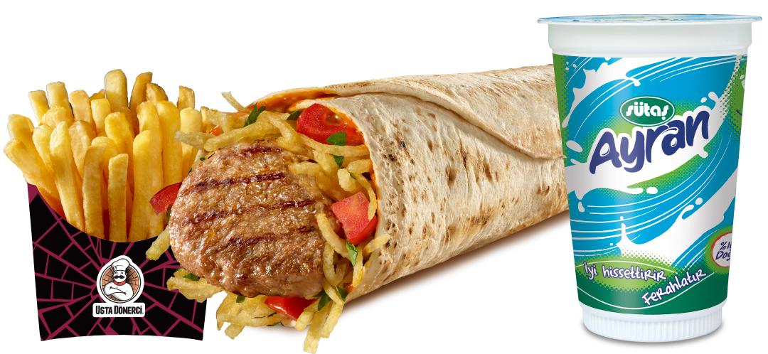 Köfte Dürüm Kibrit Patatesli Menü