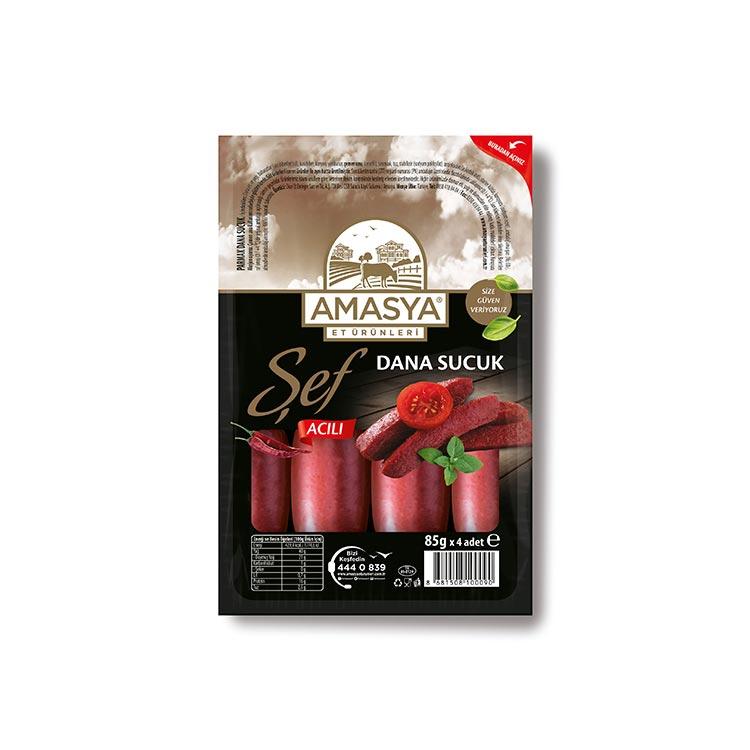 Şef Dana Parmak Sucuk - Acılı 4x85 gr.