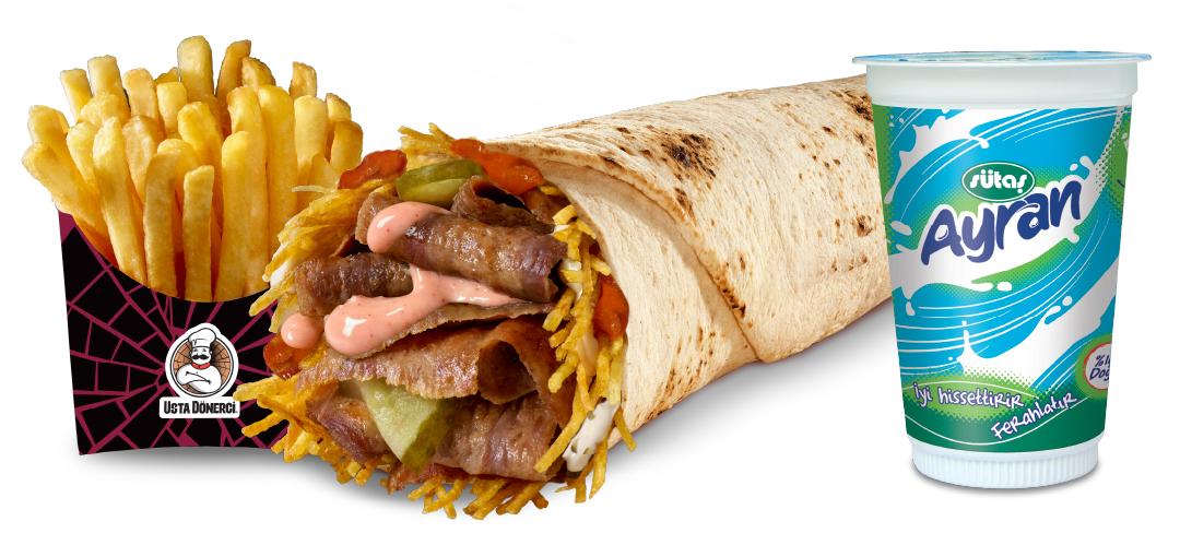 Kokteyl Soslu Dürüm Et Döner Menü