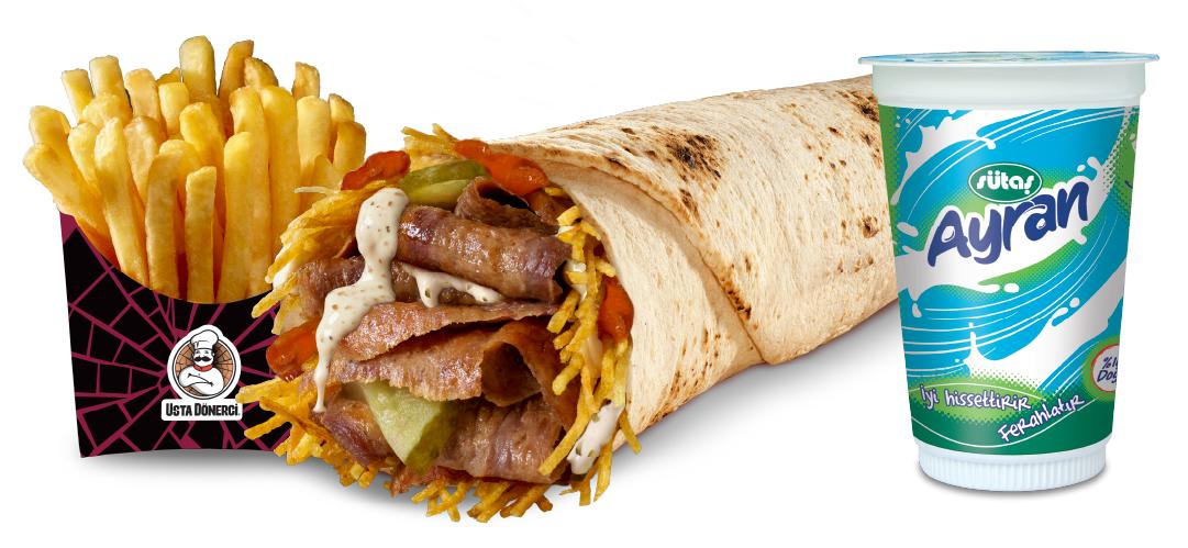 Gyro Soslu Dürüm Et Döner Menü