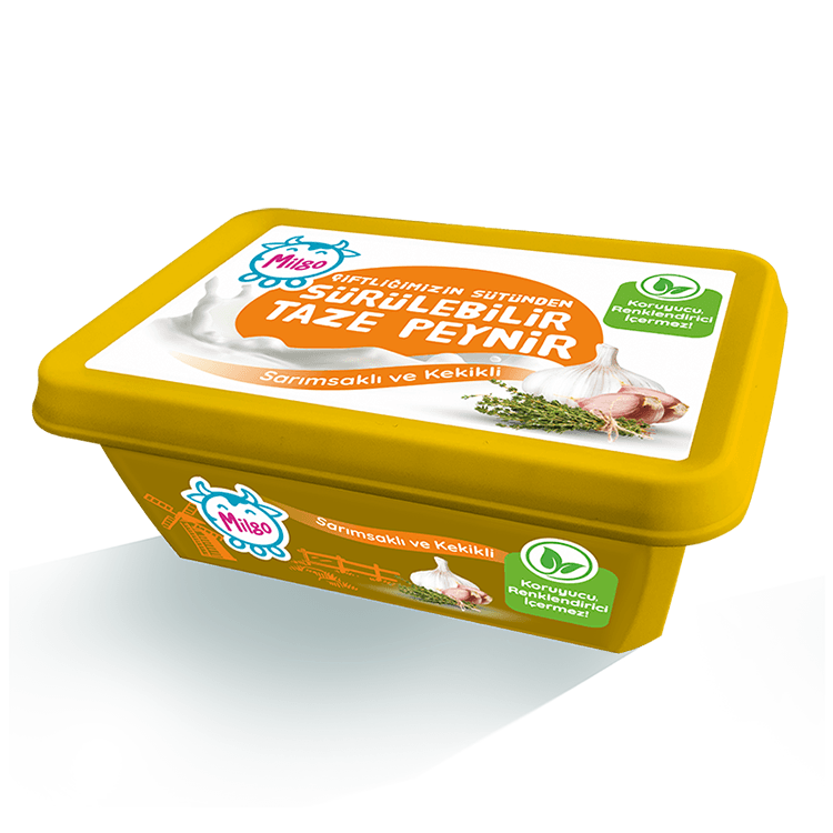 Milgo Taze Sürülebilir Peynir Sarımsaklı & Kekikli (180g)